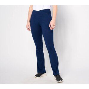 Cuddl Duds Flexwear Crossover Waist Bootcut Pant Oxford Navy,XL